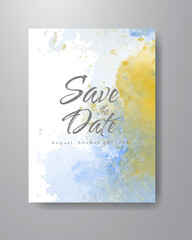 Save the date with watercolor background. Design for your invitation.