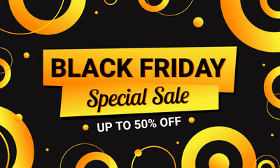 Black Friday Sale background with yellow and black color concept.