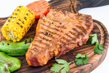 grilled steak with vegetables