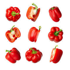 red bell pepper isolated on white background