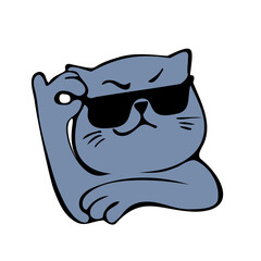 Cool cat with black glasses like a boss