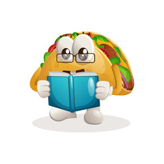Cute taco mascot reading a book © Triyanto