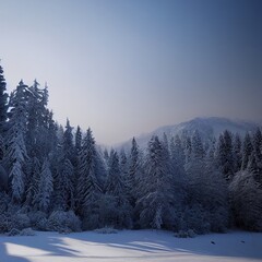 Obraz premium Verschneite Bäume In Alaska