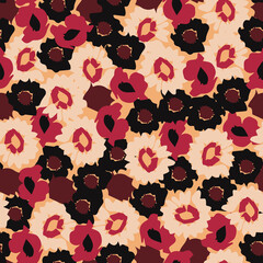 Obraz premium Abstract seamless pattern with hand drawn flowers, raster version. Elegant template for fashion prints, surface design and more