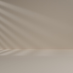 3d background products display light brown scene with platform.Abstract empty room studio .