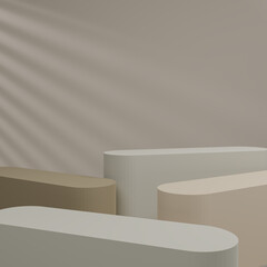 Mock up design empty space. Abstract composition in background minimal modern style.light brown and brow podium.