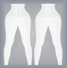 White tight pants leggings. vector illustration