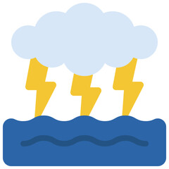 Ocean Thunderstorm Icon