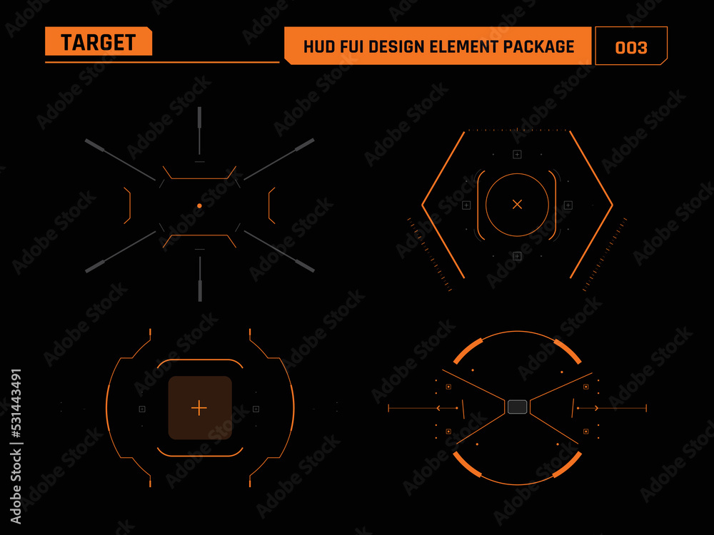 Poster hud fui design element target 003
