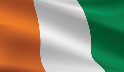 Obraz premium Ivory Coast flag background.Waving Ivory Coast flag vector