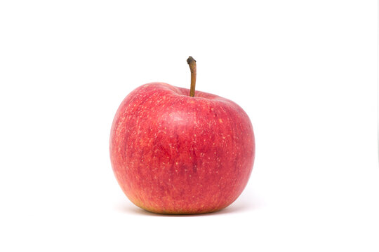 Red apple variety Rubin. On the white background. Rubin is cultivar from Kazakhstan and it is showpiece variation. 