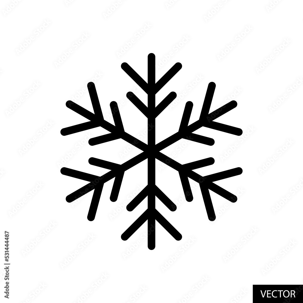 Poster snowflake vector icon in line style design for website, app, ui, isolated on white background. edita