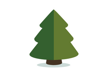 Christmas tree vector icon. Modern style fir symbol in color for holiday decoration, gift card design.