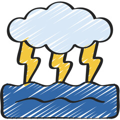 Ocean Thunderstorm Icon