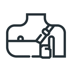 injury outline icon on white background