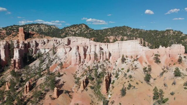 Aerial view of Bryce Canyon colorful rock formations, Utah
