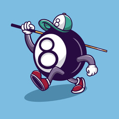 Fototapeta premium Cool 8 Ball Pool Cartoon