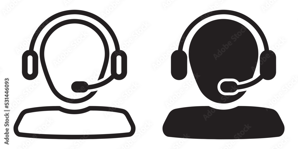 Fototapete ofvs133 outlinefilledvectorsign ofvs - avatar headset vector icon . isolated transparent . woman cus