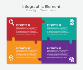 Four infographic template with squares. Can be used for workflow layouts and diagrams