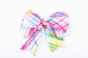 Bow made of paper and textile