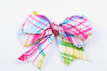 Bow made of paper and textile