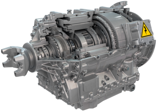 Hybrid transmission in section - vehicle propulsion system for electric buses and trucks