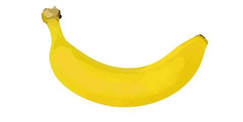 Yellow banana on a white background
