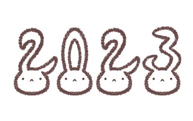 ウサギ顔文字別色1