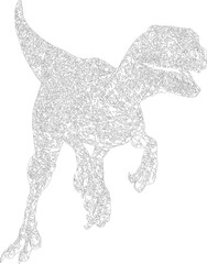 Vector illustration to draw mandala style velociraptor
