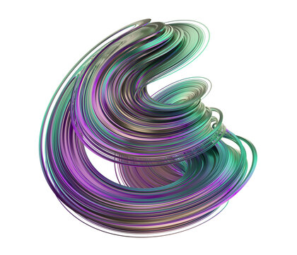 Abstract twisted shape, 3d render