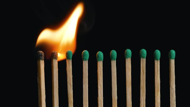Matches light up one by one