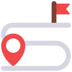 Fototapeta premium Route To Flag Icon