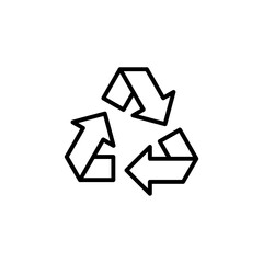 Recycling line icon isolated on white background