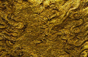 Abstract golden background. Dragon skin. 3D illustration