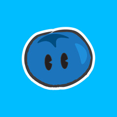 Cute Hand Drawn Blueberry Vector Illustration