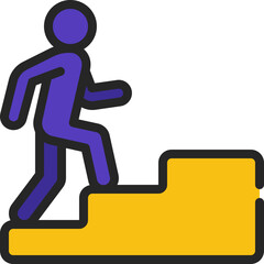 Man Climbing Steps Icon