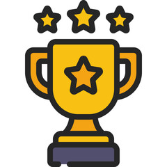 Trophy With Stars Icon