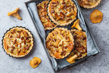 savory tarts with chanterelle mushrooms