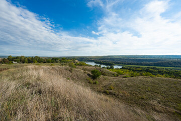 Autumn landscape of the Dniester river