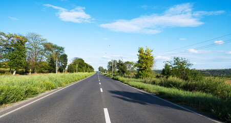 Asphalt road on a sunny day