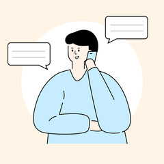 Illustration of a man talking on the phone.