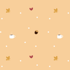 coffee and autumn pattern
