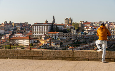 Plakat Vue sur Porto du mirador Serra do Pilar, Portugal