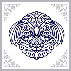 Penguin mandala arts isolated on white background