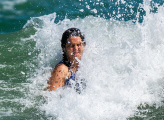 Playing in the ocean 