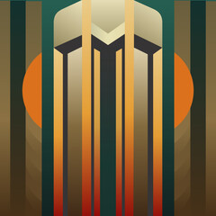Modern Art Deco. Vector color illustration.