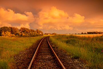 Railway at golden hour