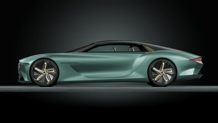 Obraz na płótnie Canvas 3D rendering of a generic concept car