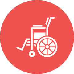 Fototapeta na wymiar Wheel Chair Multicolor Circle Glyph Inverted Icon