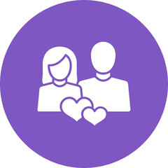 Relationship Multicolor Circle Glyph Inverted Icon